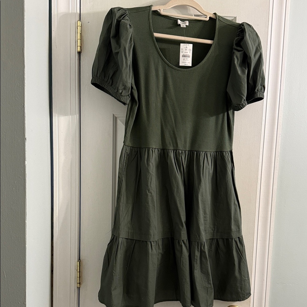 J. Crew Olive Green Midi Dress
